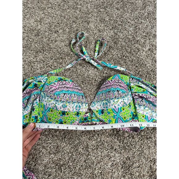 Victoria's Secret Wrap Tie Push-Up Bikini Top Multi Pattern Underwire Size 34D - Picture 7 of 7